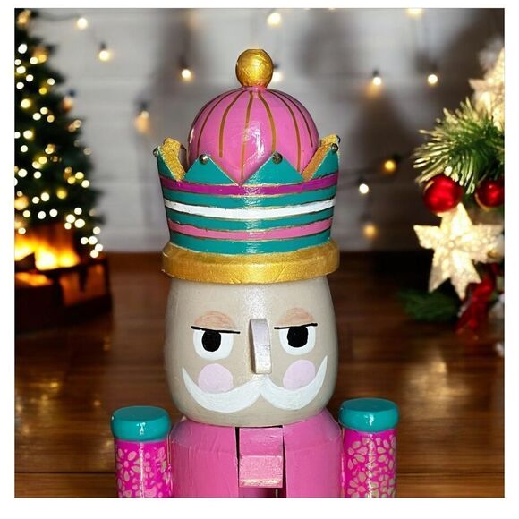 Hand Crafted Colorful Nutcracker Drummer 18”h - Picture 2 of 12